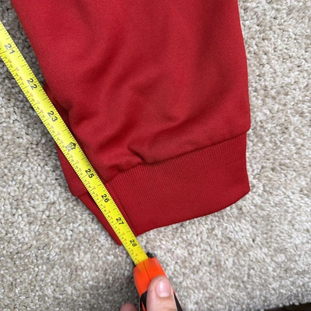 Adidas Track Pants Mens XL Red Knit Elastic Waist Tapered Stripe Athletic